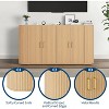 63" Sideboard Buffet Cabinet with Storage, Modern Fluted with Adjustable Shelves,Wood Coffee Bar, Console Table for Living Room Kitchen Dining Room - 3 of 4