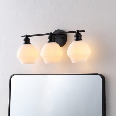 Mylsa 23" Black and White Iron 3-Light Wall Sconce