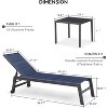 PURPLE LEAF Patio Chaise Lounge Set 2 Pieces Textilene Pool Lounge Chairs with Wheels Sunbathing Chair for Outdoor, Beach, Yard, Side Table Included - 3 of 4
