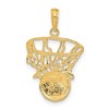 Black Bow Jewelry 14k Yellow Gold Swoosh Basketball Through Net Pendant - 3 of 4