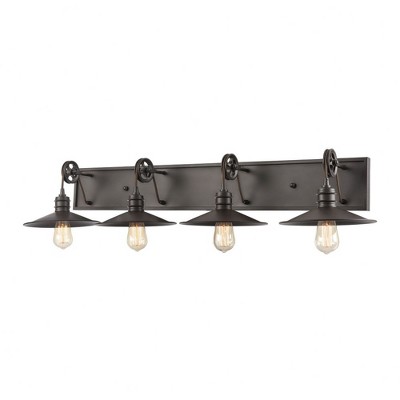 Elk Home Spindle Wheel 4 - Light Vanity in  Oil Rubbed Bronze