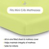 BreathableBaby All-in-One Fitted Sheet & Waterproof Cover, For 38" x 24" Mini Crib Mattress (2-Pack), Lime - 2 of 4