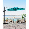 10FT Sepia Cantilever Umbrella with Base Round Top Patio Umbrella Sun Shade Windproof Offset Umbrella with 360-Degree Rotation - 3 of 4