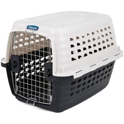 Petmate Compass 28 Inch Hard Sided Kennel Travel Crate Pet Kennel with 360 Degree Ventiliation and 2 Way Opening Door, White/Black