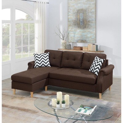 SECTIONAL SOFA in Black Polyester