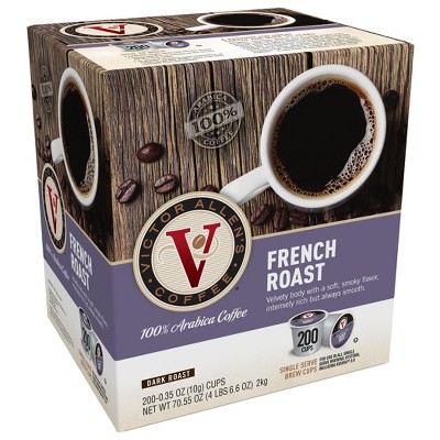 Victor Allen's Coffee French Roast Single Serve Coffee Pods, 200 Ct