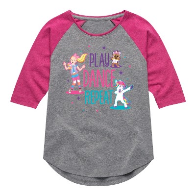 Girls' JoJo Siwa Play Dance Repeat  - Athletic Heather/Fuchsia - X-Large