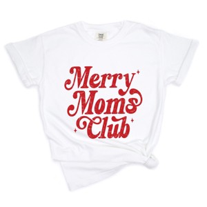 Merry Mom's Club Distressed - Women's Garment Dyed Graphic T-Shirt - 1 of 4