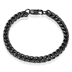 Crucible Men's Franco Chain Black Steel Bracelet - 1 of 4