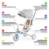 7 in 1 Foldable Baby Tricycle,Tricycle Stroller with Adjustable Removable Canopy - image 3 of 4