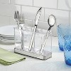 iDESIGN Utensil Holder and Silverware Organizer for Kitchen Countertop Storage Clear/Stainless Steel: Plastic & Metal, Hand Wash - 3 of 4