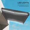 Osparple 13' x 10' Electric Retractable Awning with LED Lights Door Awnings with Remote Controller and Crank Handle for Deck, Balcony, Yard, Dark Gray - 3 of 4