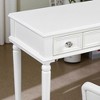 Retro Makeup Desk with Large Mirror, 3-Drawer Dressing Table with Jewelry Storage, Elegant Console Table for Bedroom, Hallway & Foyer, White - 4 of 4