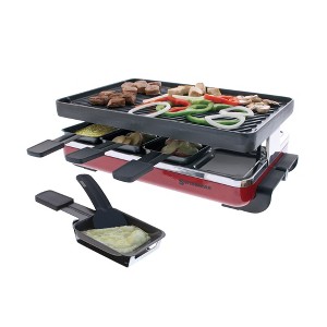 Swissmar Classic Raclette 8 Person Grill w/Cast Iron Grill Plate, Red - 1 of 3