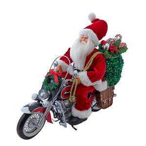 Kurt Adler whimsical 14-Inch Kringles Motorcycle Santa with Giftbag - 1 of 4