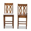 2pc Darcie Wood Counter Height Barstool Set Gray/Brown - Baxton Studio: Upholstered, Oak Frame, Fixed Height - 2 of 4