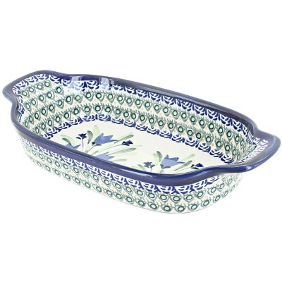 Blue Rose Polish Pottery | Ladybug Large Serving Bowl
