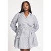 ELOQUII Women's Plus Size Mini Shirt Dress With Belt - 4 of 4