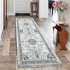 Washable Vintage Oriental Rug Non Slip Low Pile Rug Soft Throw Floor Cover Retro Medallion Foldable Indoor Carpet for Living Room Bedroom Playroom - 2 of 4