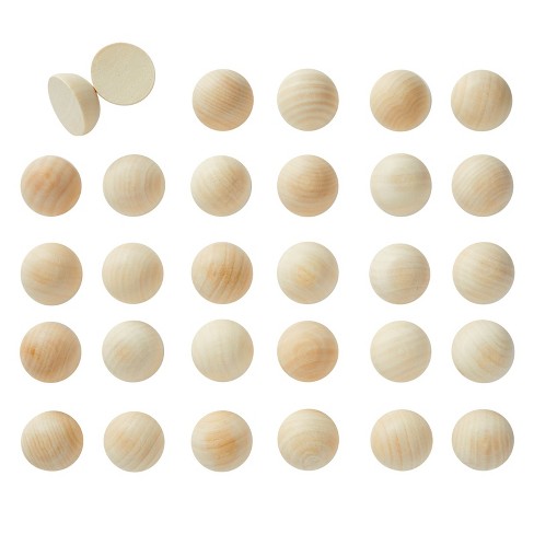 180Pcs Natural Half Wooden Balls for DIY Craft Projects Making Art Design 