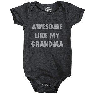 Awesome Like My Grandma Baby Bodysuit Funny Sarcastic Grandmother Lovers Graphic Novelty Tee For Infants - Crazy Dog Baby Bodysuit - 1 of 4