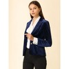 INSPIRE CHIC Women's Notched Lapel Vintage Office Button Front Velvet Blazer - 4 of 4