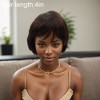 Unique Bargains Women's Straight Short Hair Wig Real Human Hair 4in Brown 1 Pc - 4 of 4