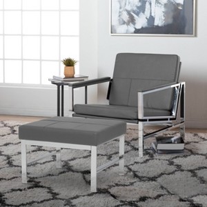 studio designs Atlas Mid-Century Modern Square Ottoman Blended - 1 of 4