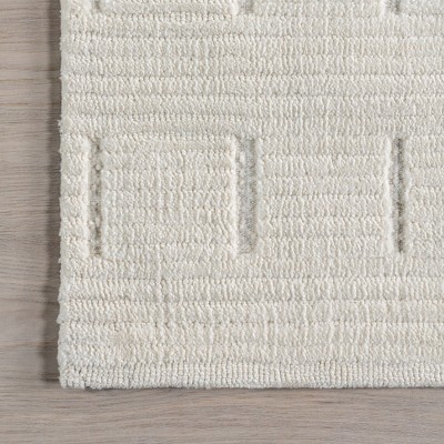Ivory Rectangular Synthetic Easy Care 8' x 10' Area Rug