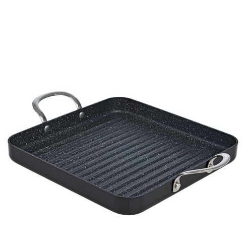 Tasty Non-Stick Cast Aluminum Griddle Grill Pan, Red, 12