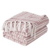 Southshore Fine Living Agadir Collection 100% Cotton Bed Blanket hearing bone stripe pattern - 4 of 4