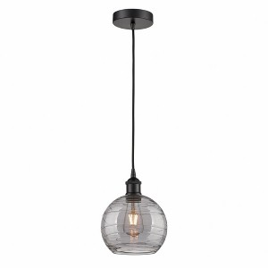 Athens Deco Swirl - 1 Light Mini Pendant In Industrial Style-10.75 Inches Tall and 8 Inches Wide - 1 of 1