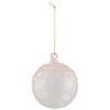 Northlight Textured Fused Glass Christmas Ball Ornament - 3" - Transparent Pink - 2 of 4