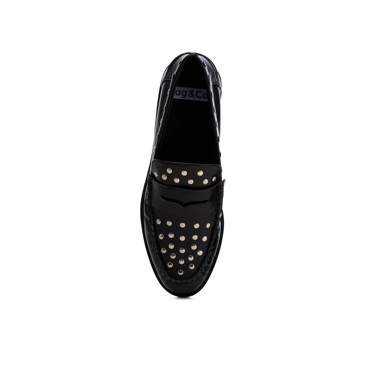 Женские туфли Rag & Co Womens Oglavia Studs Embellished Leather Loafers 7 — фото 4