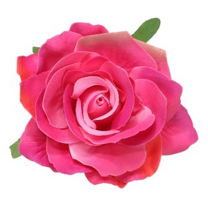Unique Bargains Fabric Rose Boho Hair Clips Fabric Flower Brooch Pins for Wedding Party Dance 1 Pc - 1 of 4