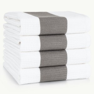 American Soft Linen Dish Towels, 100% Cotton Dish Cloths for Kitchen, 4 Packed Soft Absorbent Quick Dry Kitchen Towels - 1 of 4