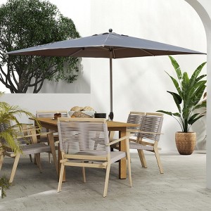 Kumasinova Rectangular Patio Umbrella with 8-Rib Frame,Outdoor Umbrella with Crank Lift&Tilt,Beach Umbrella for Pool&Resorts,Patio Market Umbrella - 1 of 4
