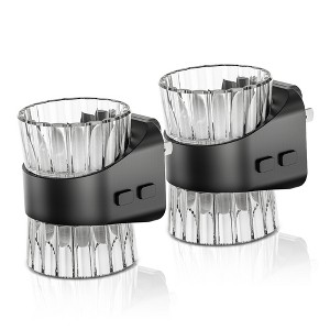 DORESshop 1-Watt Color Changing Integrated LED Transparent Striped Horn Night Light, 3CCT Adjustable, Light Sensor, 2-Pack - 1 of 4