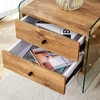 Dolonm Bedside Table with Drawer, White MDF Top & Tempered Glass Sides, Nightstand with Storage - 2 of 4
