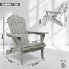 Maggift Wooden Folding Adirondack Chairs Set of 2 Casual Patio Chairs with Wood Grain for Patio, Yard, Garden, Gray, 31"*28"*36" - 4 of 4