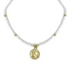 Slickblue 12" Glass Bead and Brass Necklace with 2" Extender - 3 Color Options - 2 of 2