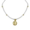 Slickblue 12" Glass Bead and Brass Necklace with 2" Extender - 3 Color Options - image 2 of 2