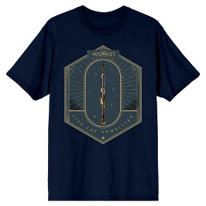 Hogwarts Legacy Wizard Wand Live The Unwritten Crew Neck Short Sleeve Navy Men's T-shirt - 1 of 3