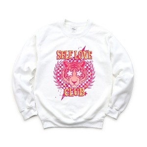 Simply Sage Market Women's Graphic Sweatshirt Self Love Club Tiger - 1 of 3