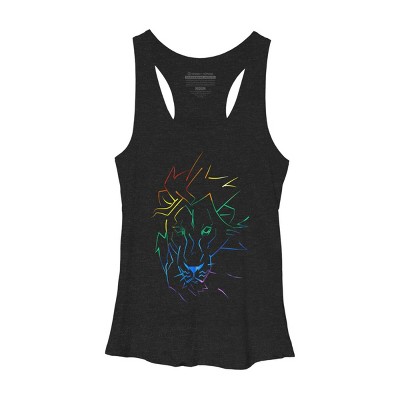 Adult Design By Humans Roar Your Pride Lion Rainbow By WheelsAflame Racerback Tank Top