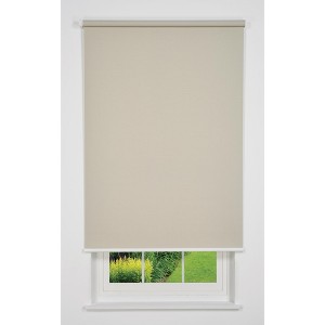 Linen Avenue Cordless 1% Solar Screen Standard Roller Shade, Shadow and Beige (Arrives 1/4" Narrower) - 1 of 4