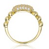 Guili Sterling Silver 14K Yellow Gold-Plated Pave Scalloped Ring with Cubic Zirconia for a Timeless, Elegant Look. Sizes 6-8. - 2 of 3