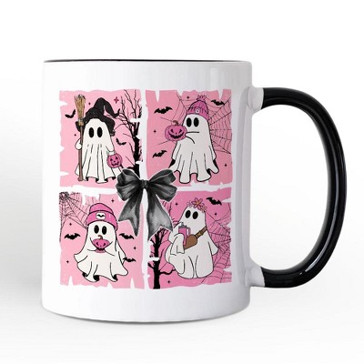 Pink Halloween Ghost Mug, Coquette Spooky Season Gift for Girly Aesthetic (Non-Custom Only)| OrnamentallyYou