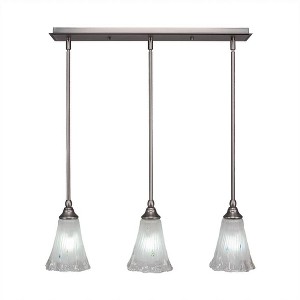 Toltec Lighting Any 3 - Light Chandelier in  Brushed Nickel with 5.5" Fluted Frosted Crystal Shade - 1 of 1
