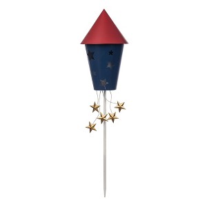 Transpac Metal Rocket Garden Yard Stake Home Decorations Patriotic - 1 of 1